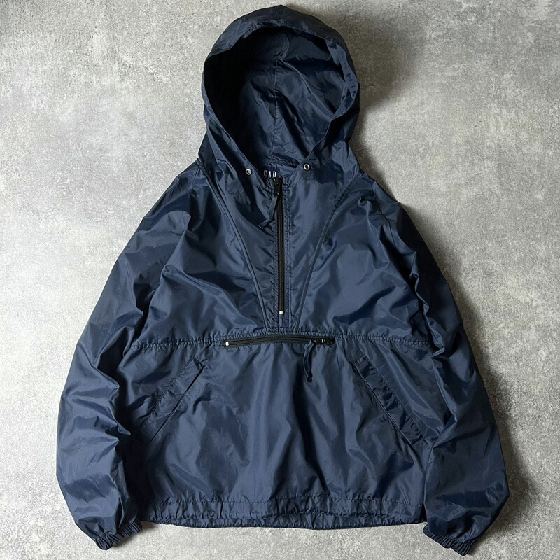 楽天市場】90s GAP ハーフジップ ナイロン アノラック パーカー