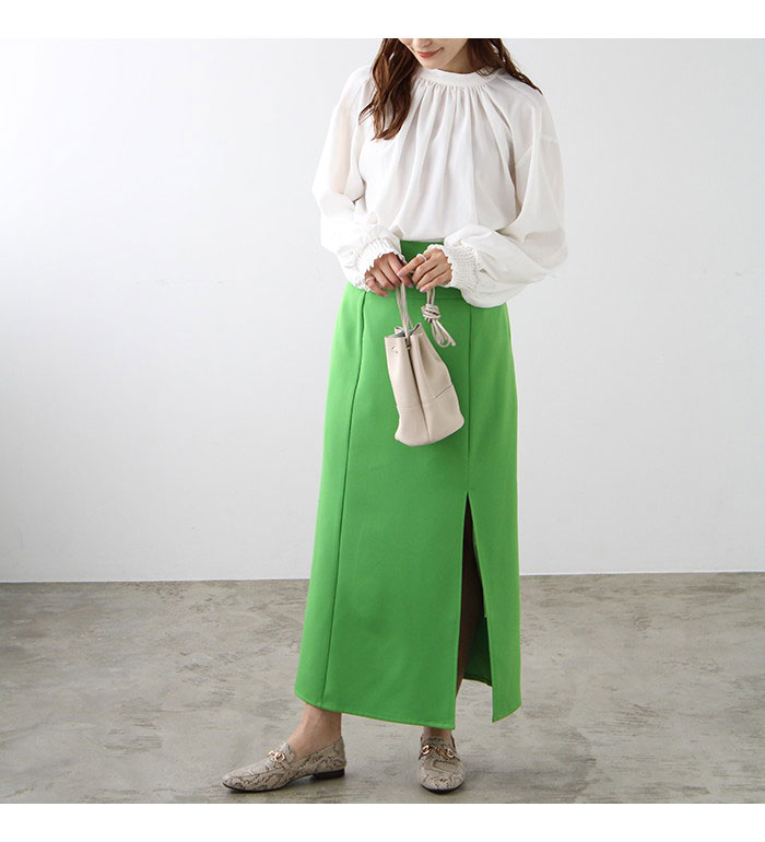 楽天市場】ハイネックギャザーバルーンスリーブブラウス レディース 秋