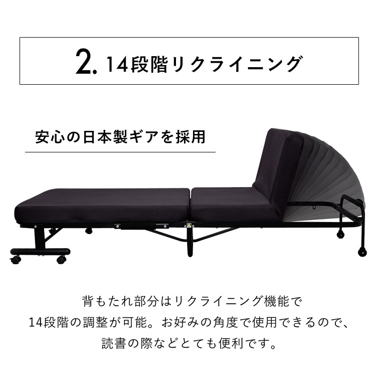 楽天市場】折りたたみ ベッド シングル OTBSS-KR ブラウン ネイビー