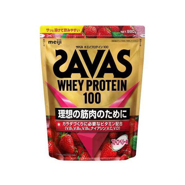 楽天24エクスプレス｜ザバス ホエイプロテイン100 ストロベリー味 980g