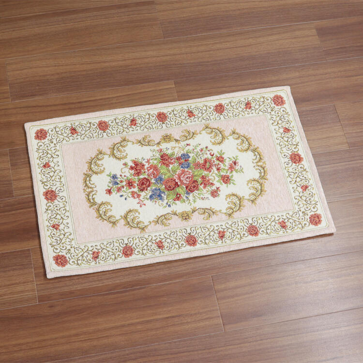 楽天市場】シェニール ラグマット 70×120 ピンクローズ バラ フラワー
