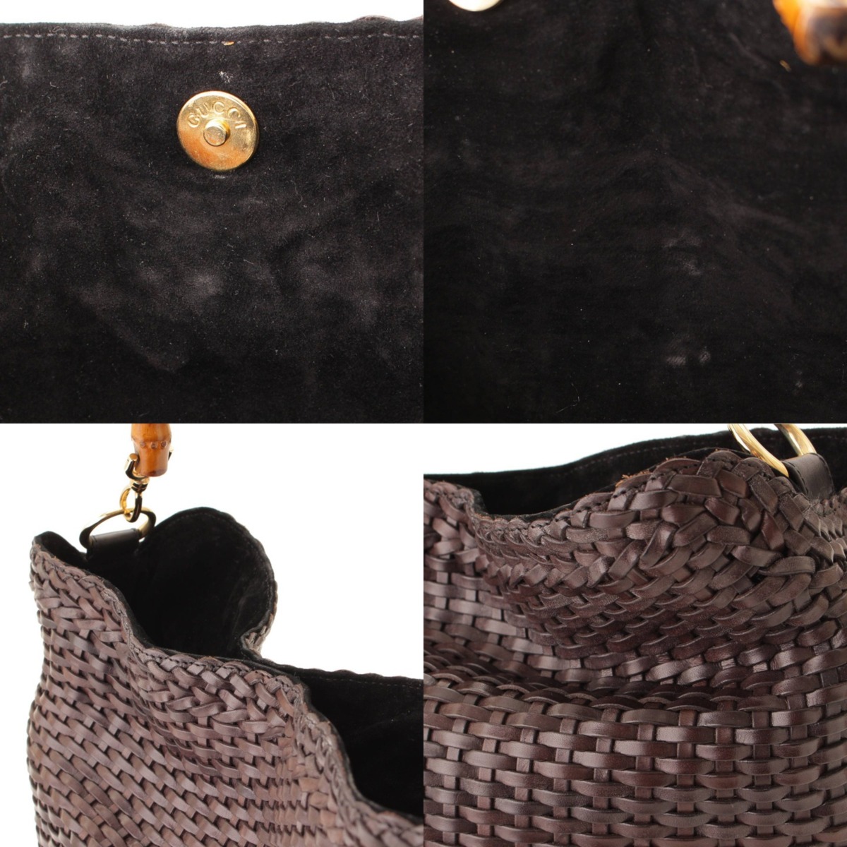 楽天市場】【グッチ】Gucci バンブー 編み込み レザー ハンドバッグ