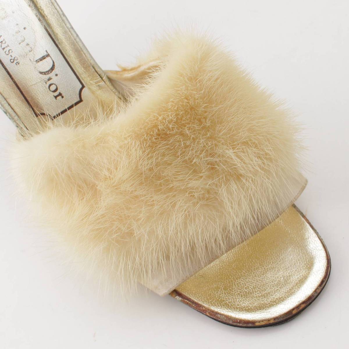 楽天市場】【ディオール】DIOR ミンクファー レザー ヒール サンダル