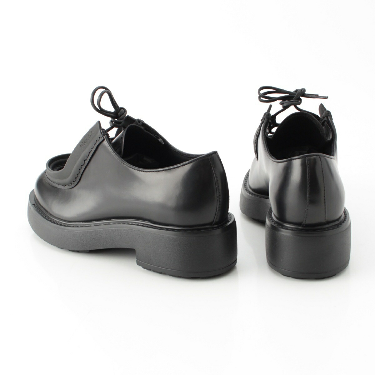 PRADAダイアパソンブラッシュドレザーレースアップシューズ UK8/27cm