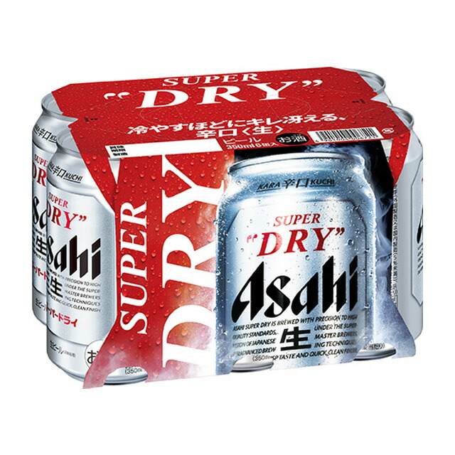 楽天市場】[6缶パック] アサヒ スーパードライ 350ml缶×6本 [12月製造