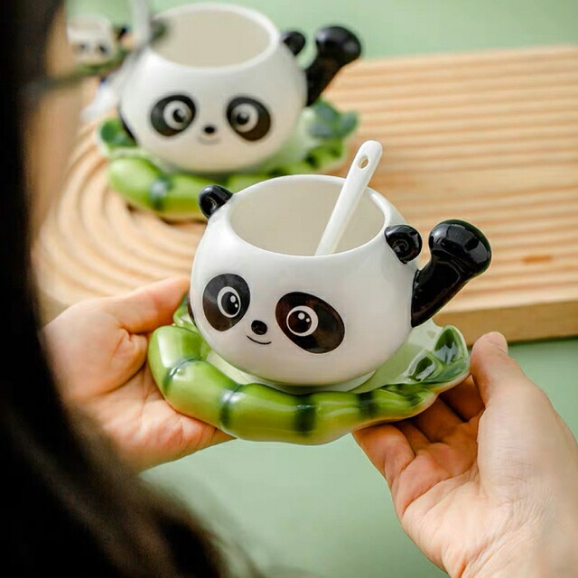 楽天市場】A014962立体パンダ ティー・コーヒーカップセット カップ