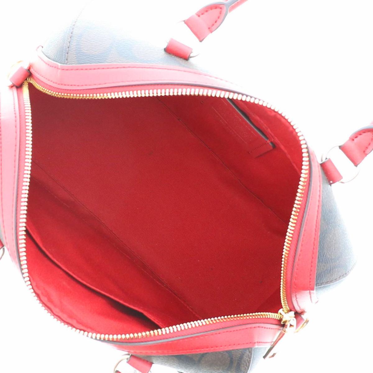 美品 コーチ ローアン サッチェル シグネチャー 2way ショルダーバッグ