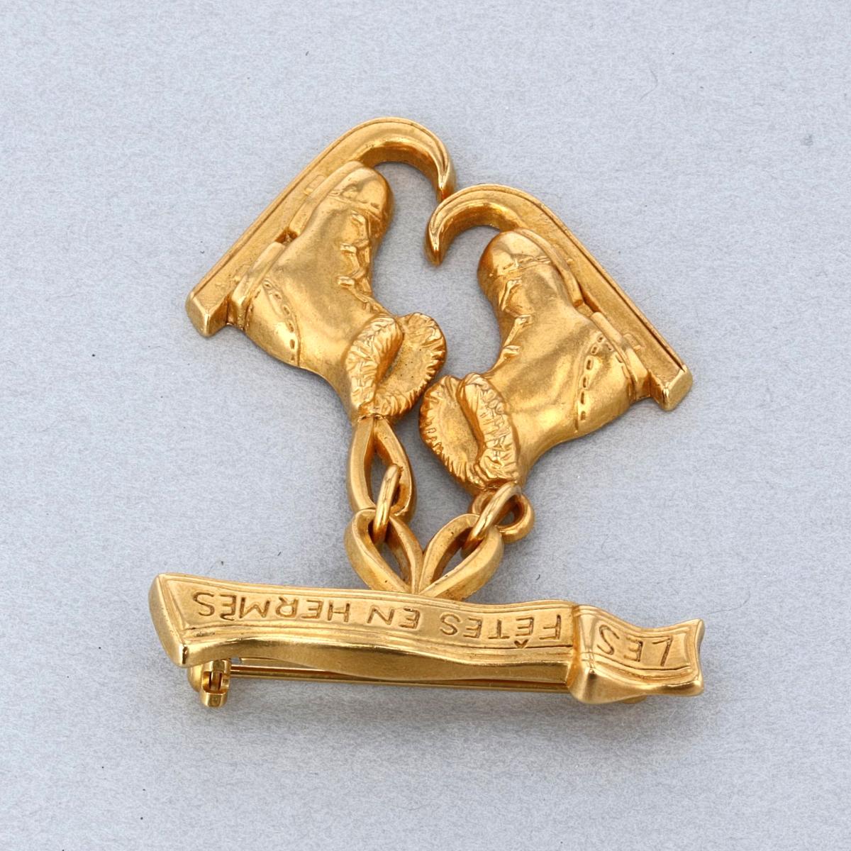 楽天市場】HERMES エルメス ブローチ LE FETES EN HERMES スケート