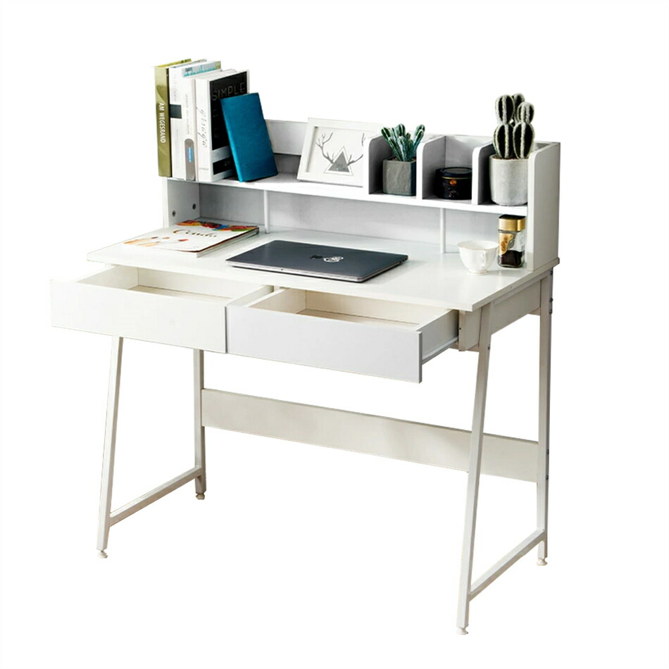 楽天市場】【人気商品】【ホワイト】パソコンデスク 引き出し付き 収納