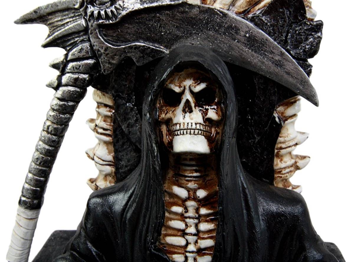 楽天市場】ブラック・ホーリー・デス スケルトン 座骨座に座っている