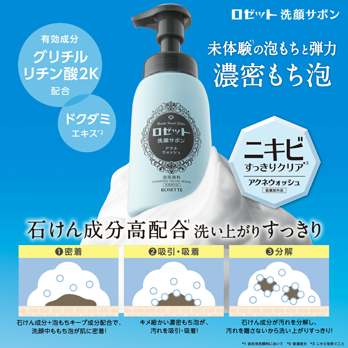 楽天市場】泡洗顔 洗顔フォーム ロゼット洗顔サボン アクネウォッシュ