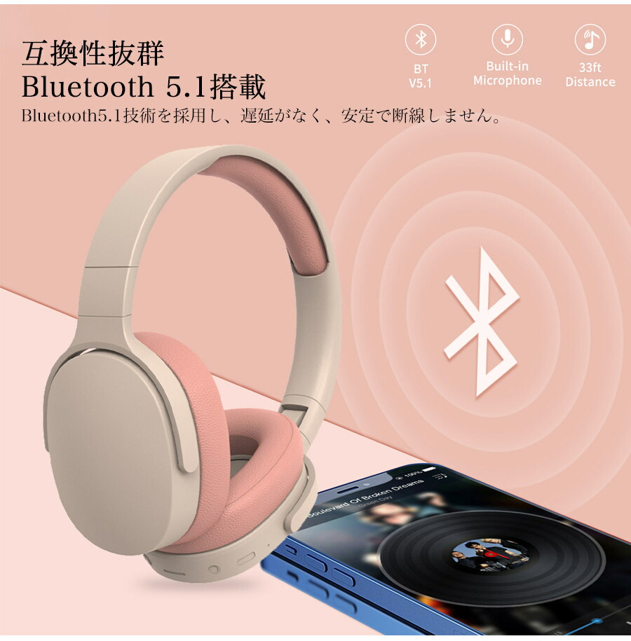 楽天市場】ワイヤレスヘッドホン ノイズキャンセリング マイク付き