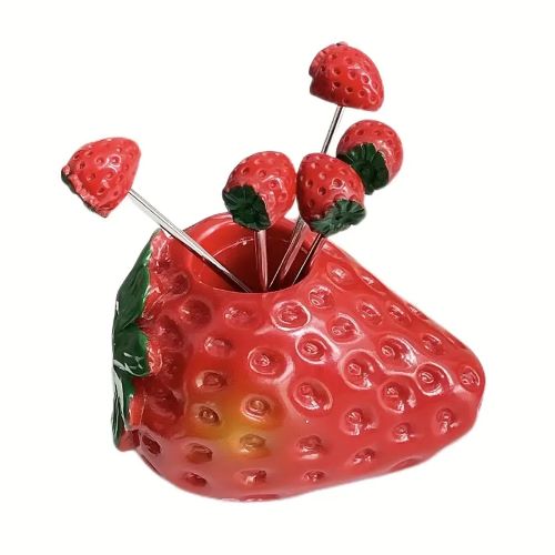 楽天市場】FUNNY FRUIT FORK イチゴピック ホルダー 5本セット