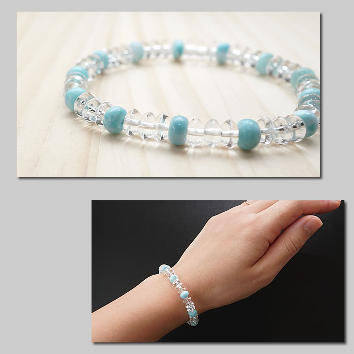 楽天市場】水晶AAAボタン6mm ラリマーAAAロンデル6.5mm ブレスレット