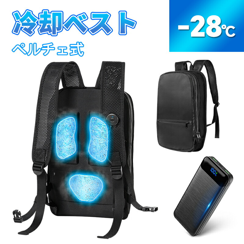 RuiPu ペルチェベスト 冷却プレート付き 10000mAh大容量バッテリー付