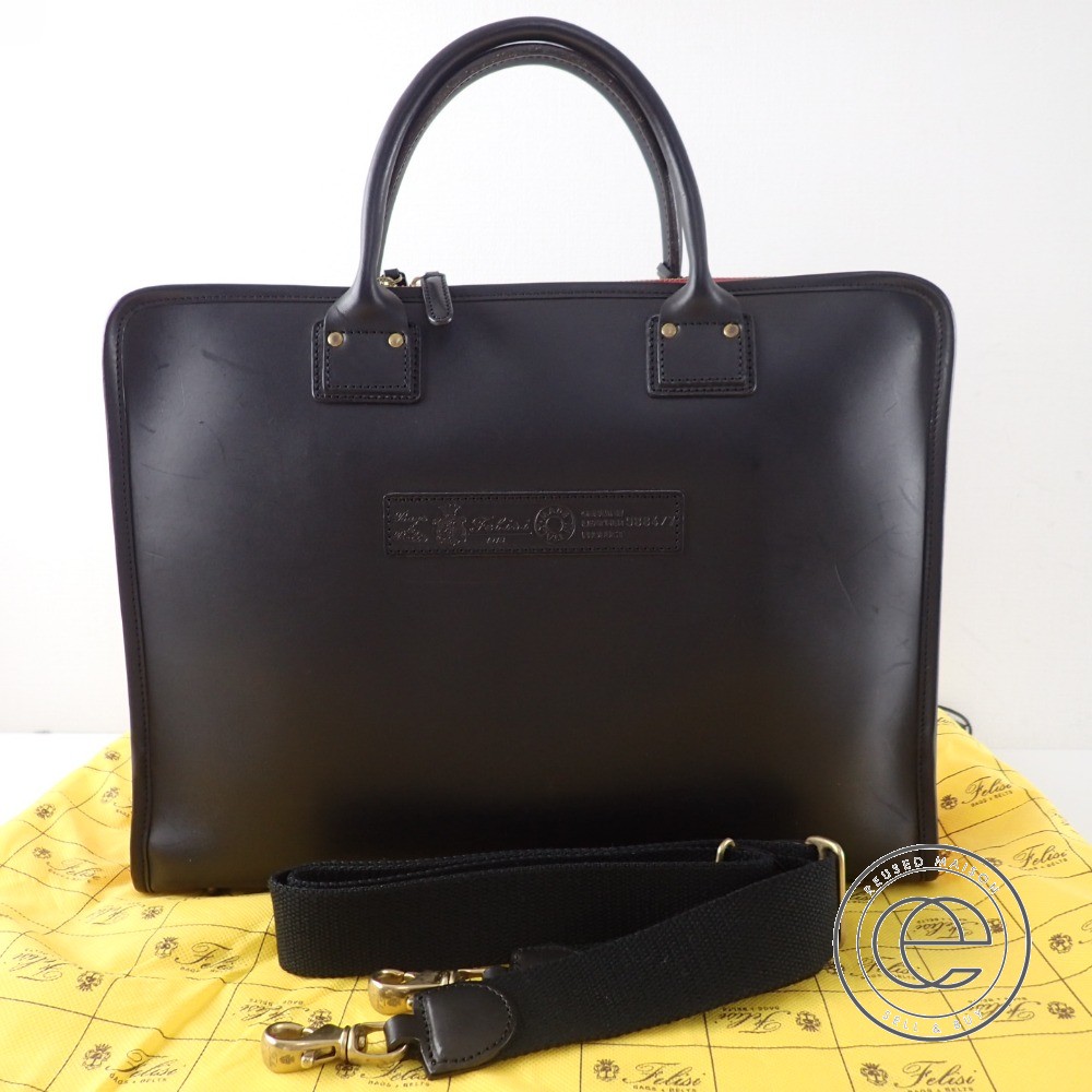 フェリージ 9884 ビジネスバッグ オールレザー ダークブラウン A4収納