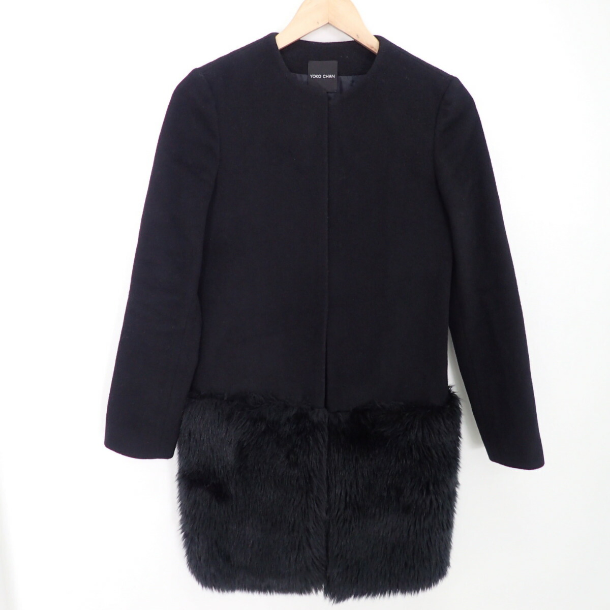 楽天市場】YOKO CHAN ヨーコチャン YCC-415-048 ウール 裾ファー切替