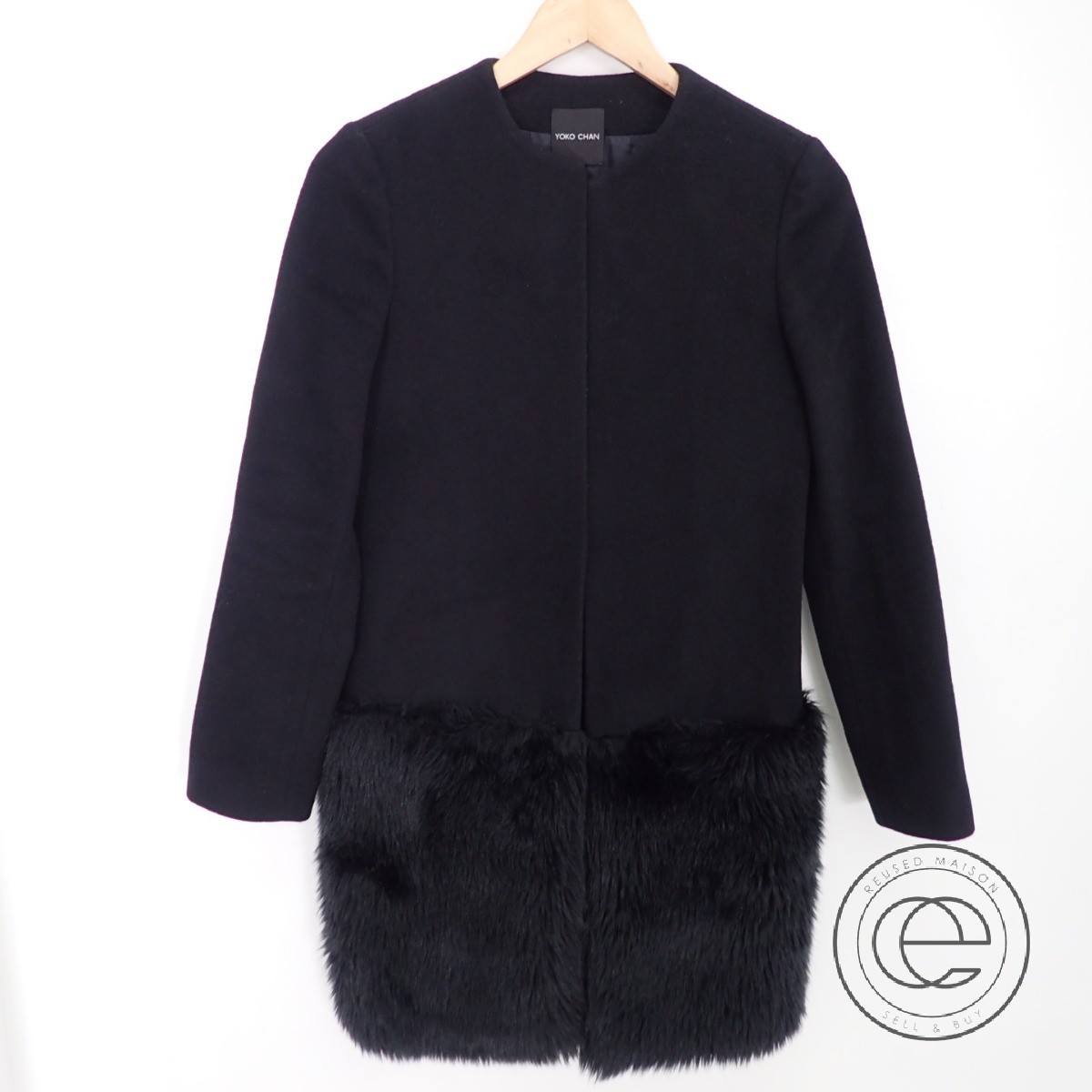 楽天市場】YOKO CHAN ヨーコチャン YCC-415-048 ウール 裾ファー切替