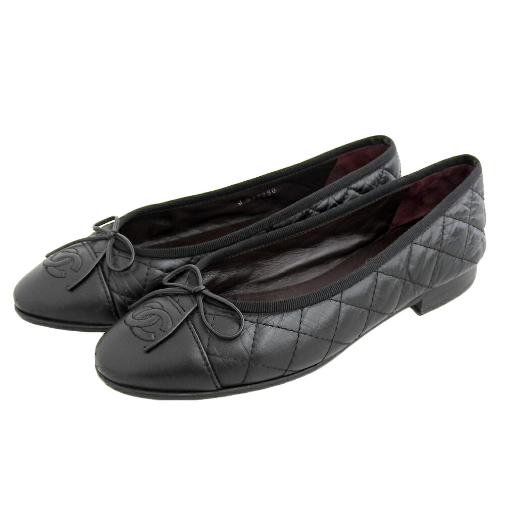 楽天市場】CHANEL シャネル レザー フラット パンプス レディース