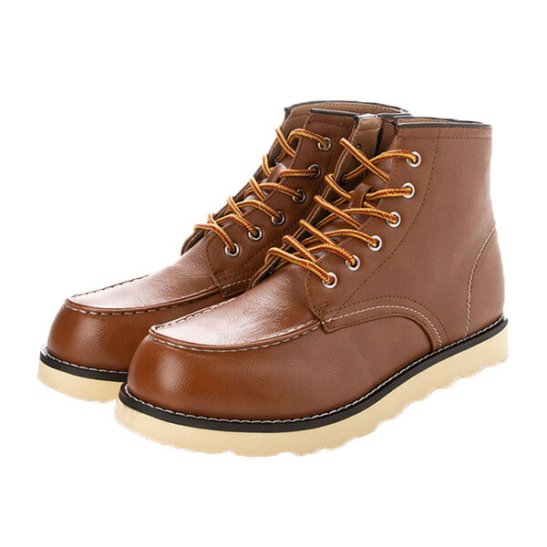 楽天市場】ブーツ レースアップ ワークブーツ ショート 合皮 PUレザー