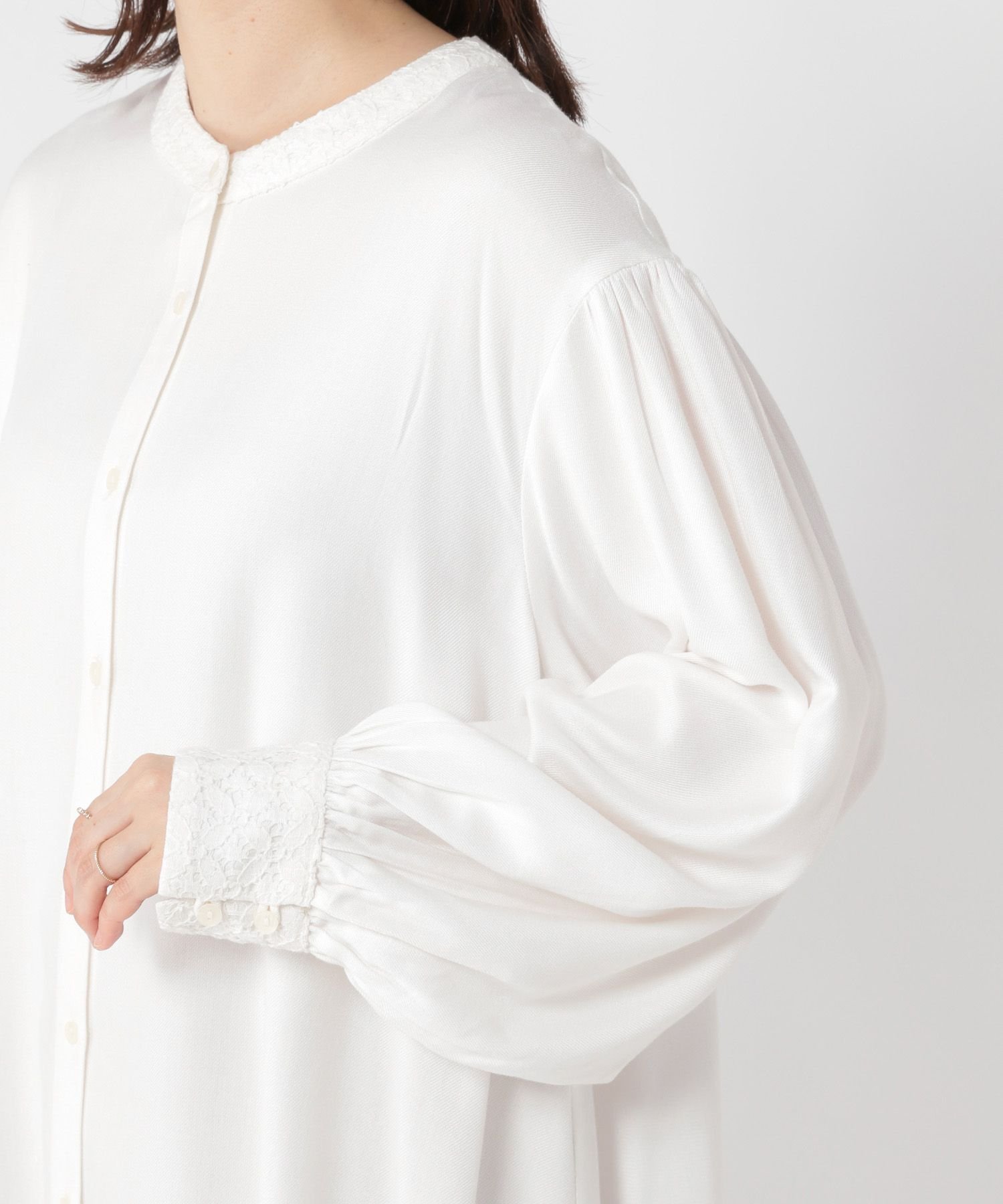 studio CLIP｜インドレース襟チュニックブラウス《オケージョン2025AW