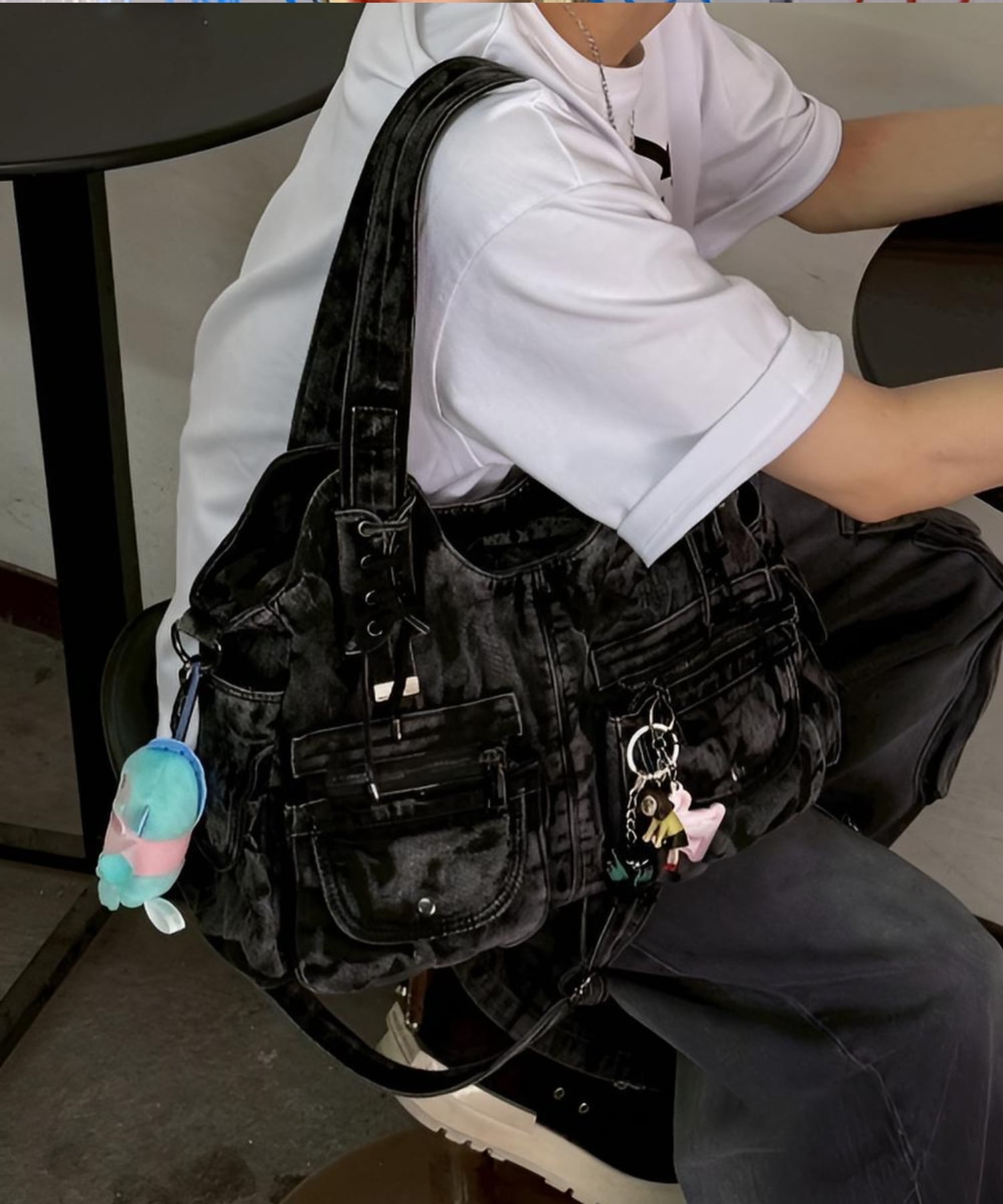 Never mind the XU / Chikashitsu+｜【XU】2way denim bag