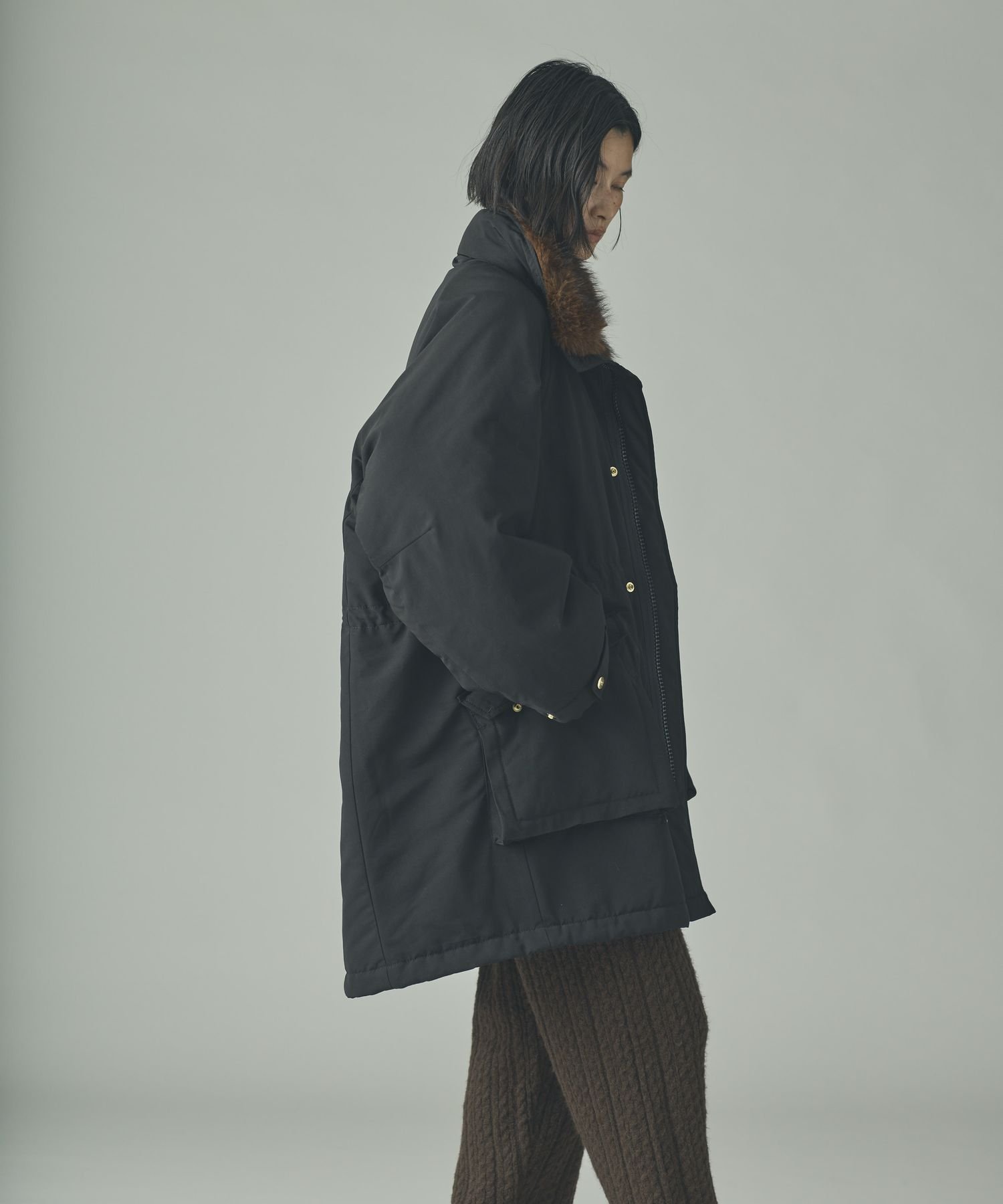 新品 curensology　カレンソロジー＆RCスウェーディシュモッズコート Curensology｜<&RC>フェイクファーエリツキスウェーディッシュモッズ