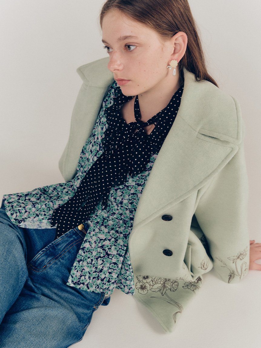 LILY BROWN｜エンブロイダリーコクーンコート | Rakuten Fashion(楽天