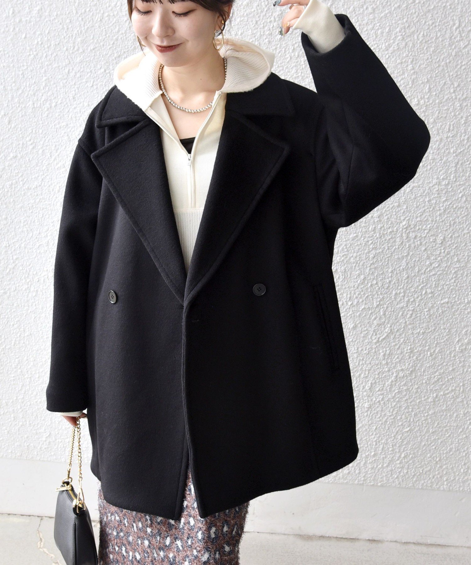 SHIPS｜SHIPS any: ウール コクーン テーラード ショート コート 25AW