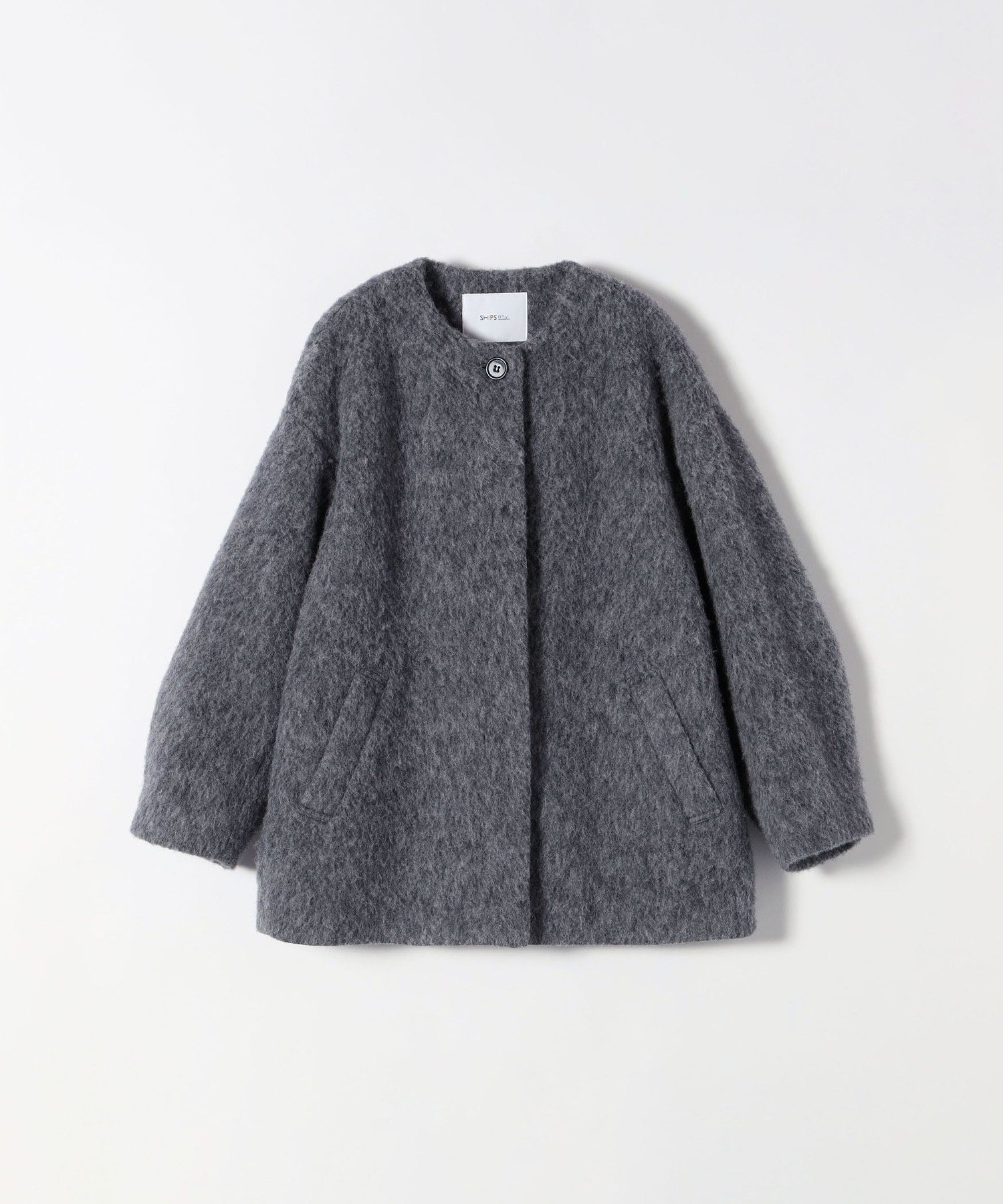 SHIPS｜SHIPS any: シャギー ノーカラー コクーン コート | Rakuten