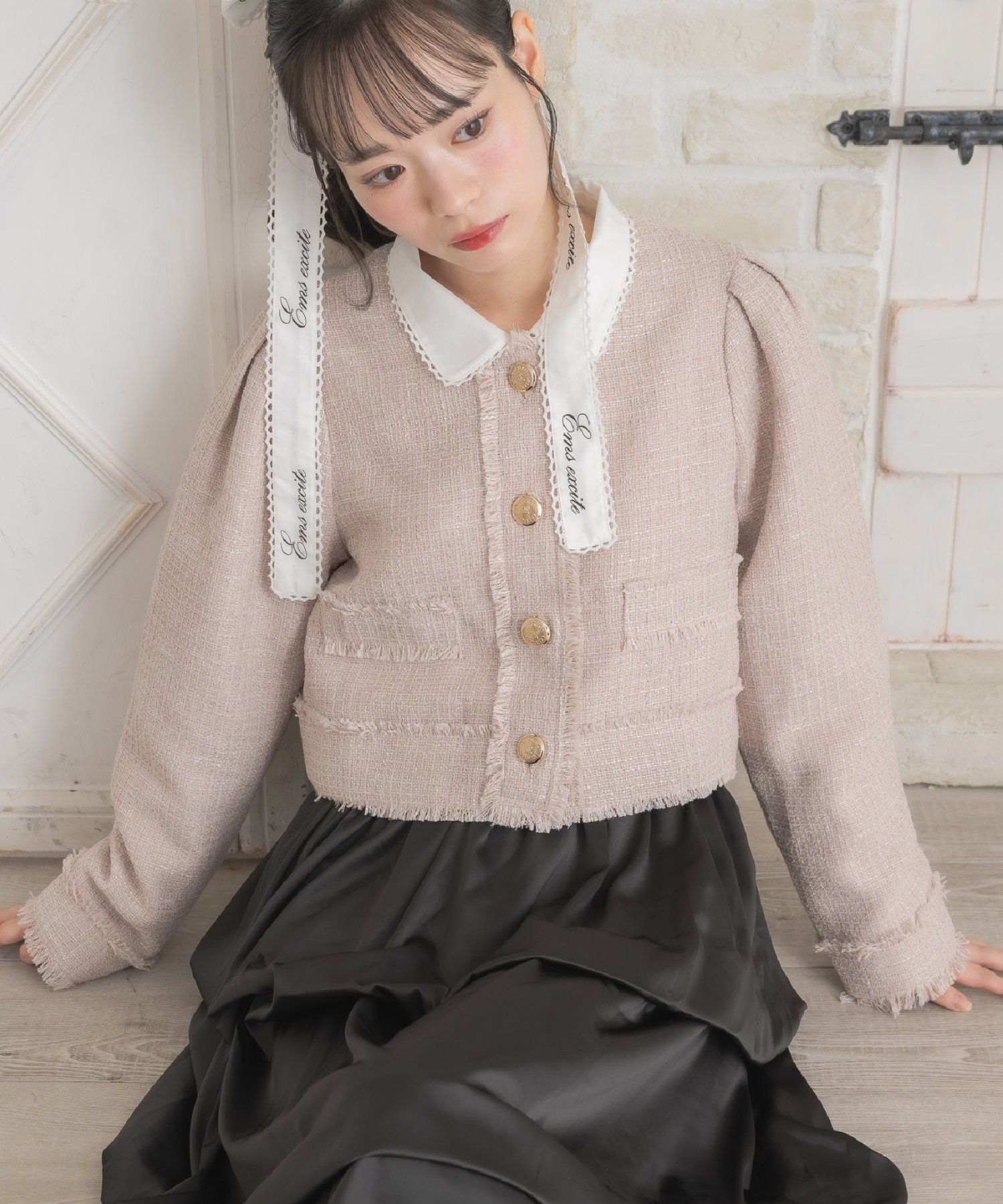 RETRO GIRL｜【セットアップ対応】プレート付ラメツイードJK | Rakuten