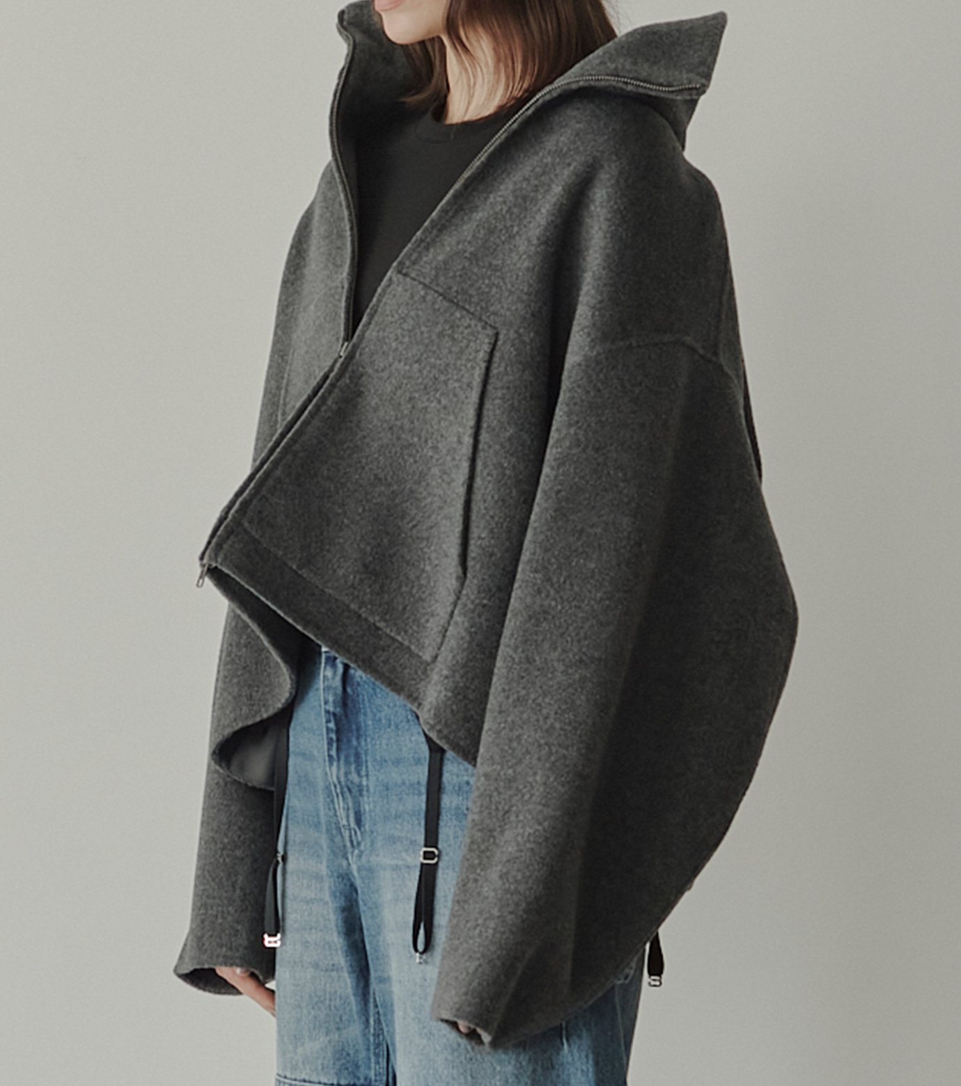 LE CIEL BLEU｜ジップアップダブルフェイスブルゾン / Zip-Up Double