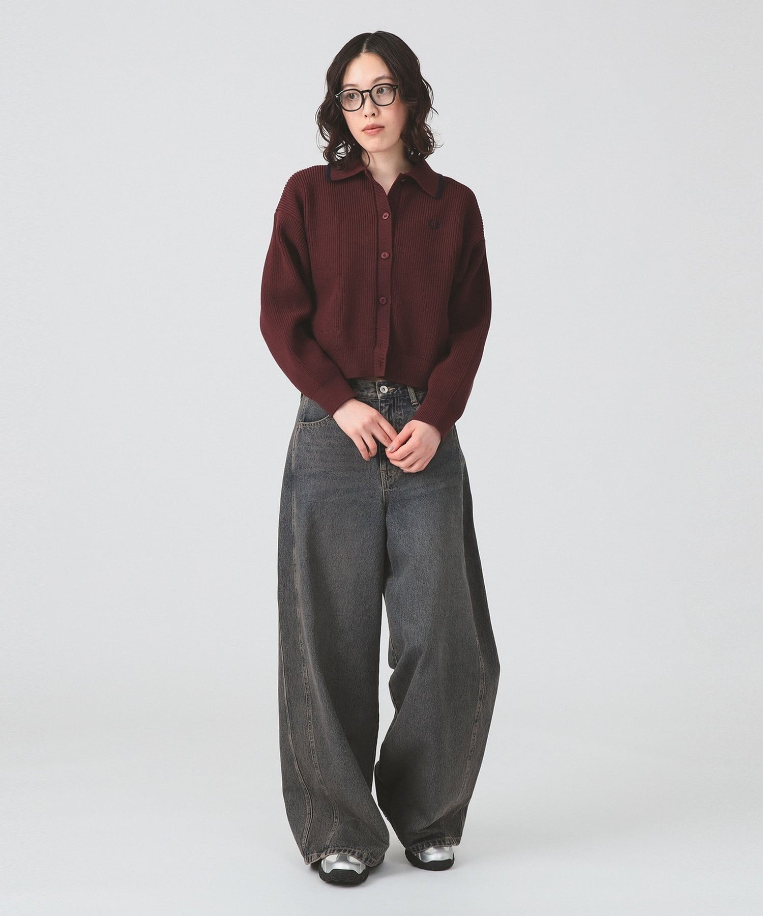 BEAMS WOMEN｜【SALE】【別注】FRED PERRY / Tipped Collar Cardigan