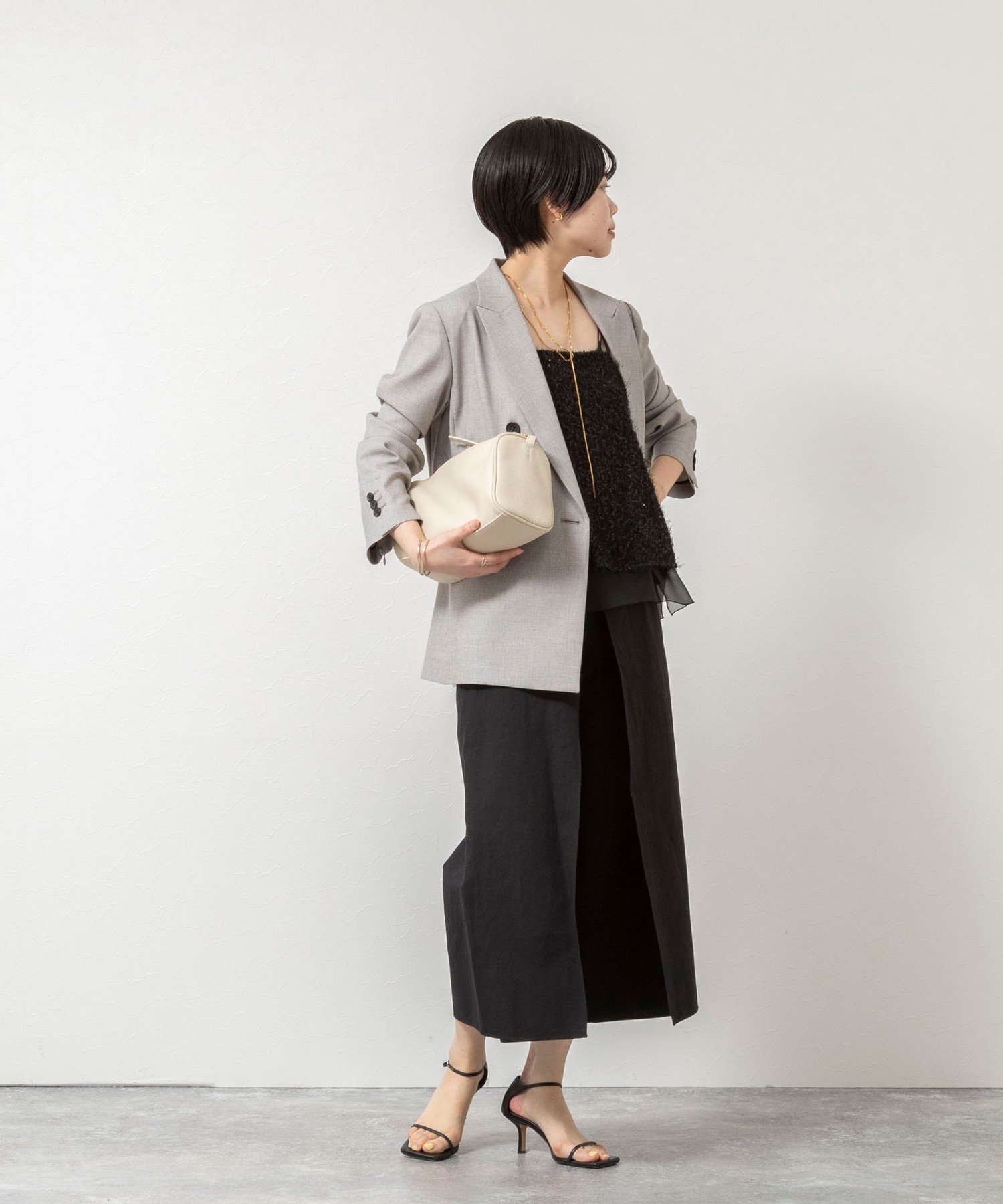 NOLLEY'S｜ウォッシャブルフェザースパンコールチュールキャミブラウス