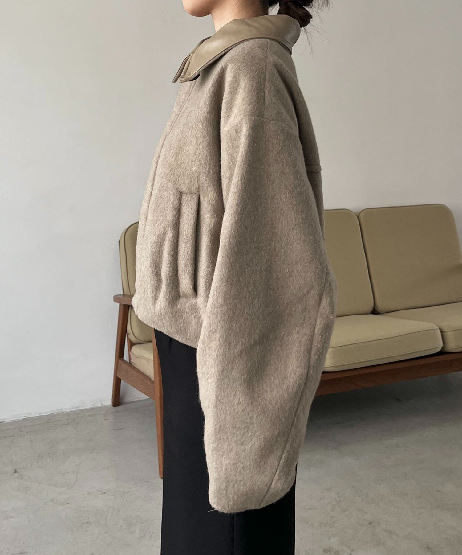 CAPRICIEUX LE'MAGE｜【2WAYで着用可能】スタンドウールショートコート