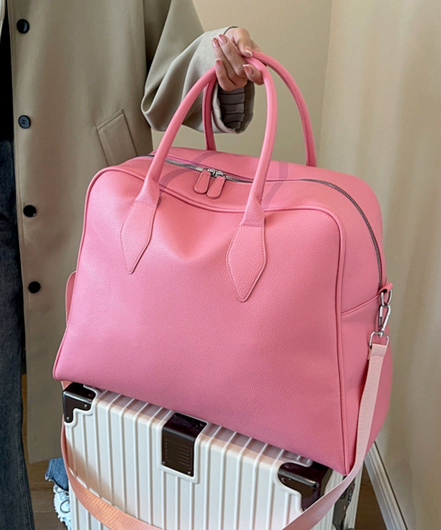 florist｜3WAY大容量レザータッチビッグサイズボストンバッグ