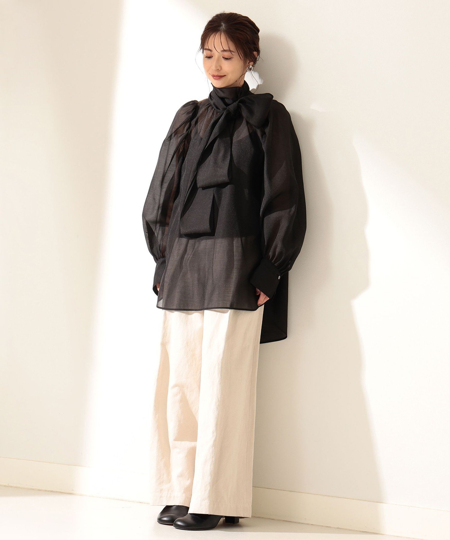 Demi-Luxe BEAMS｜【ビームスの百名品】オーガンジー リボンブラウス