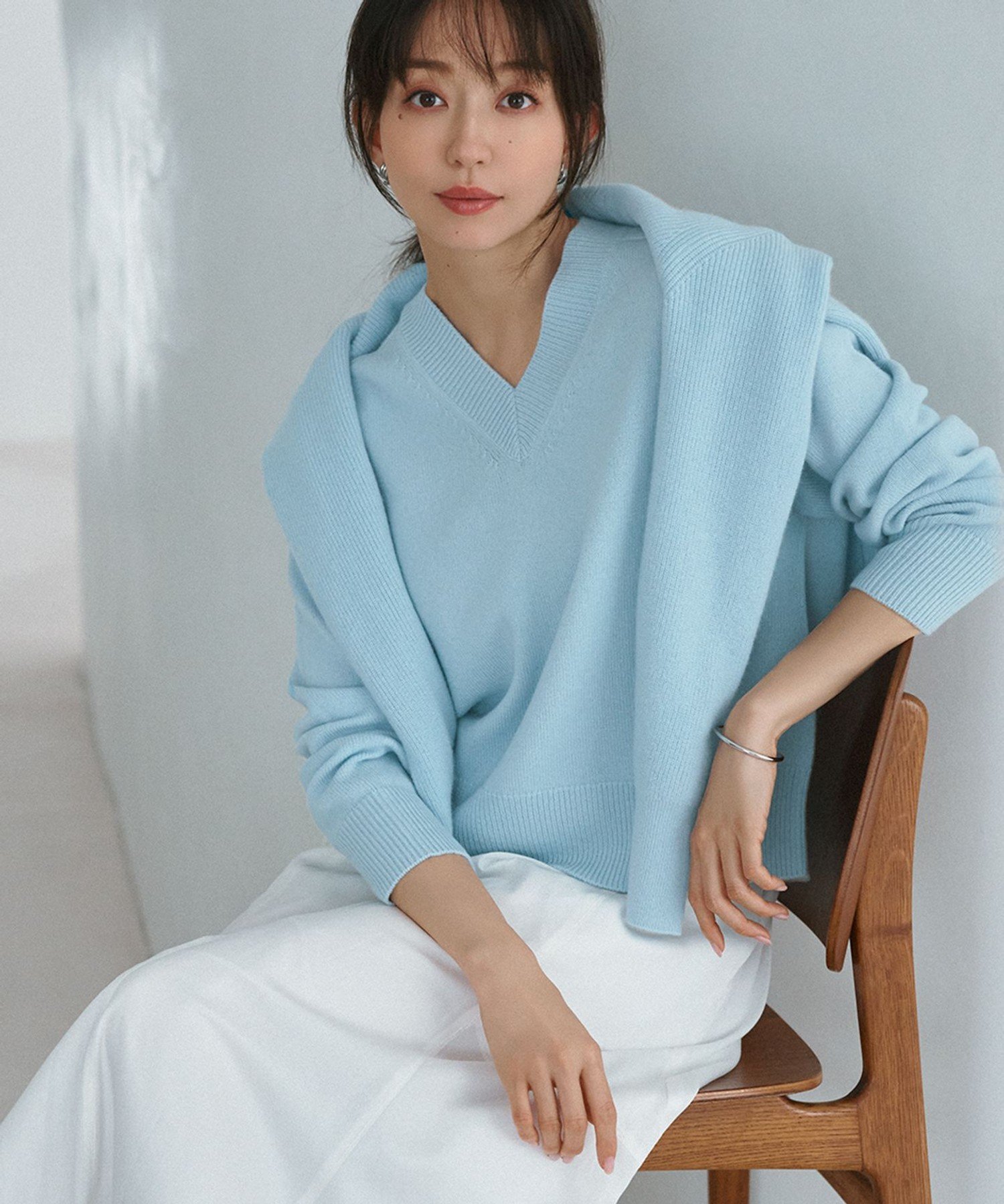 23区｜【Oggi2月号掲載/洗える】ウールカシミヤ Vネック ニット