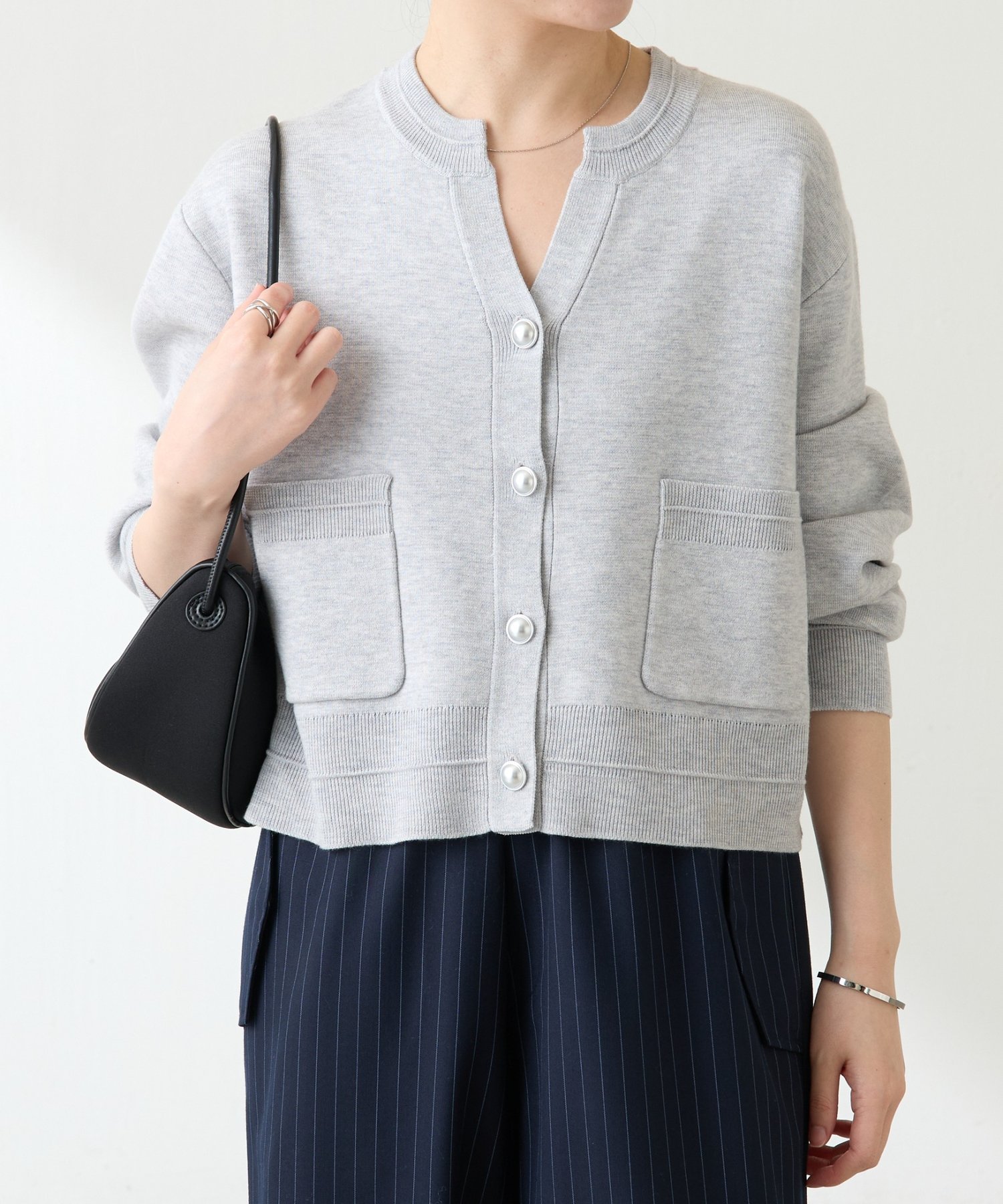 COLLAGE GALLARDAGALANTE｜スキッパースウェットライクカーディガン