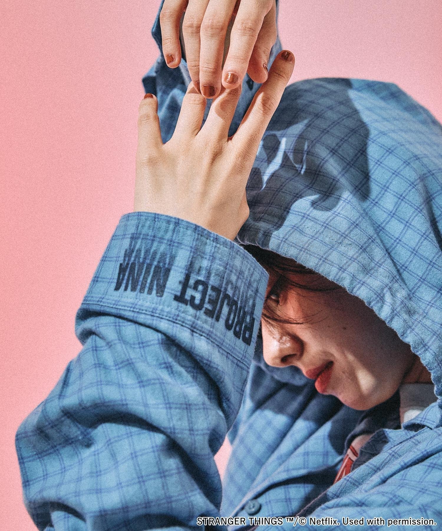 niko and ｜【STRANGER THINGS】コラボ チェックフードシャツ