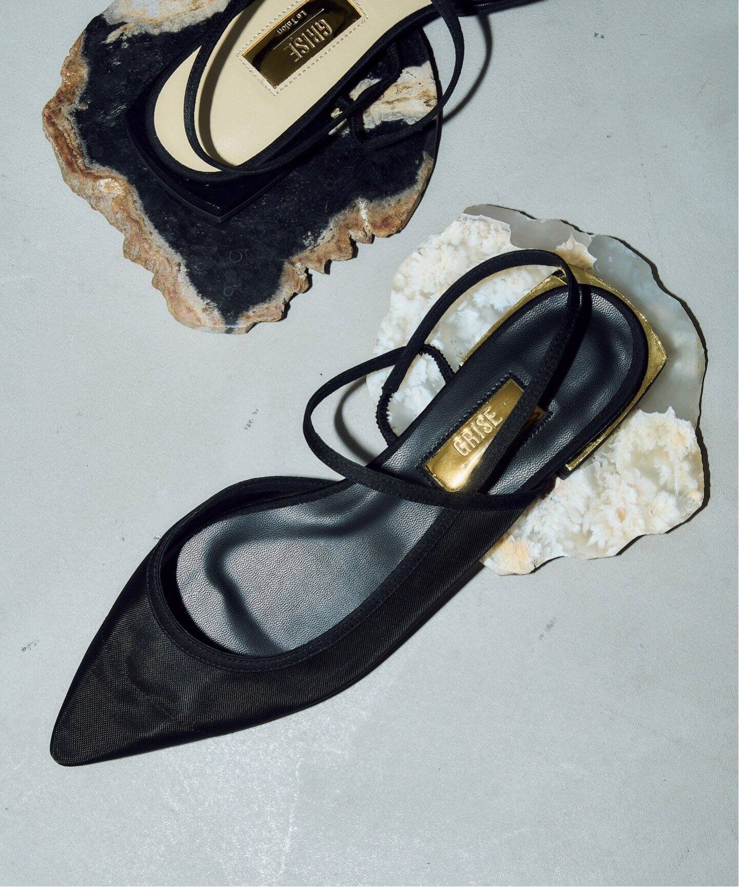 LE TALON｜《追加》GRISEポインテッドコンビストラップスリングバック