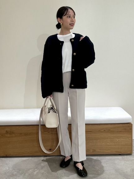 Mila Owen｜金釦ムートンライクボアニットカーディガン | Rakuten