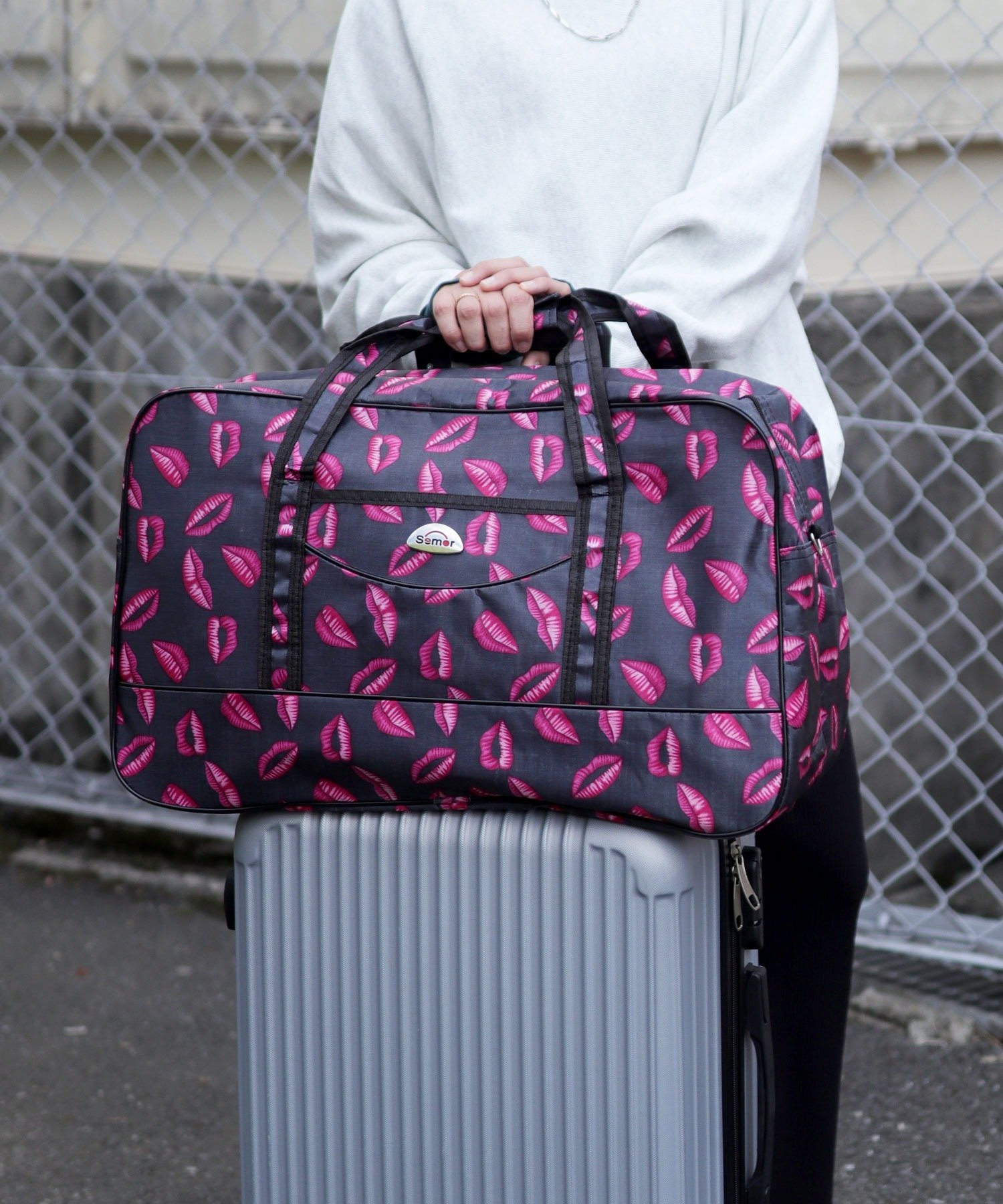 florist｜キャリーオン付/約35L/撥水/2WAYアソート柄ボストンバッグ