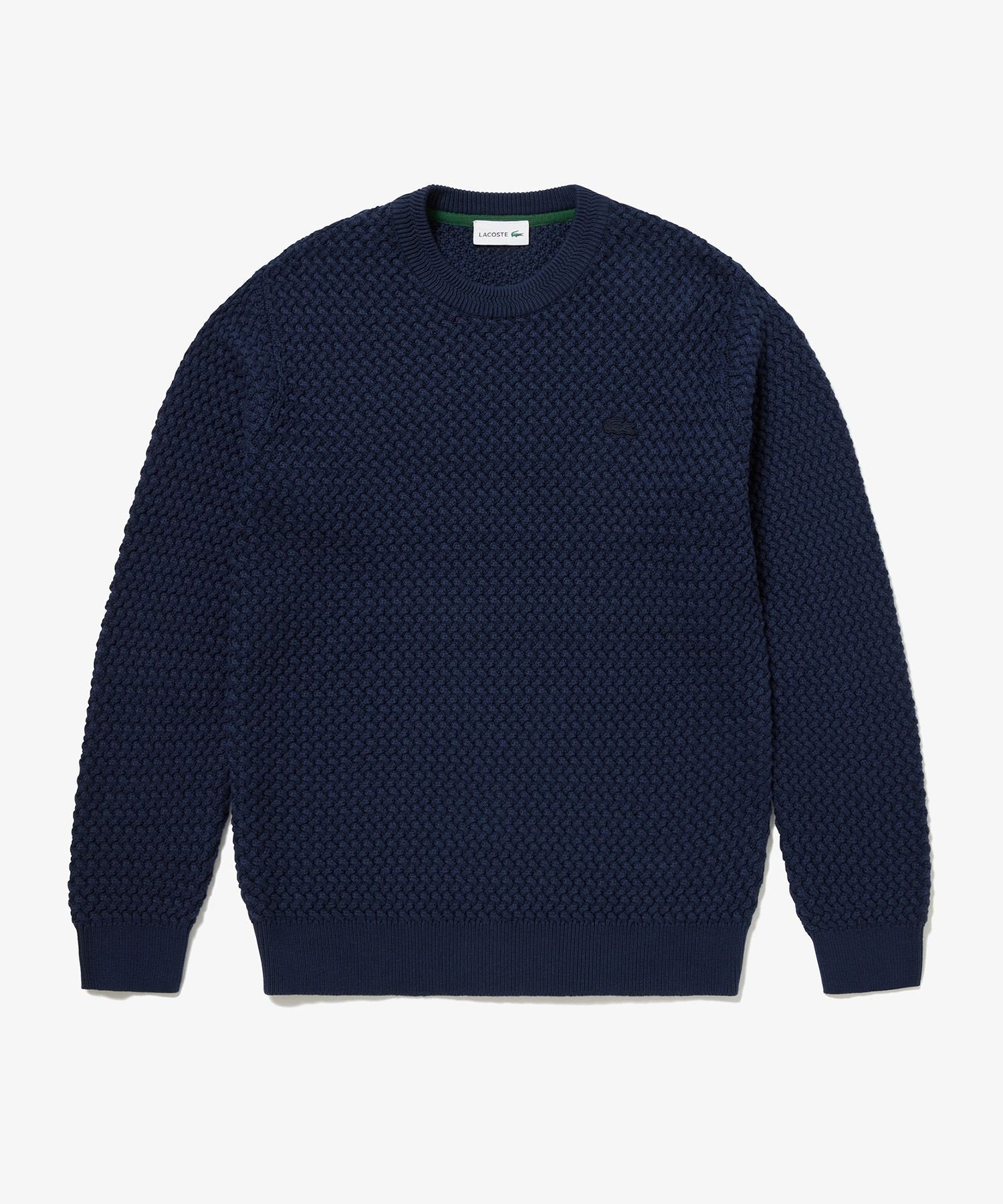 LACOSTE｜ローゲージ バスケット編み ニットクルーネックセーター