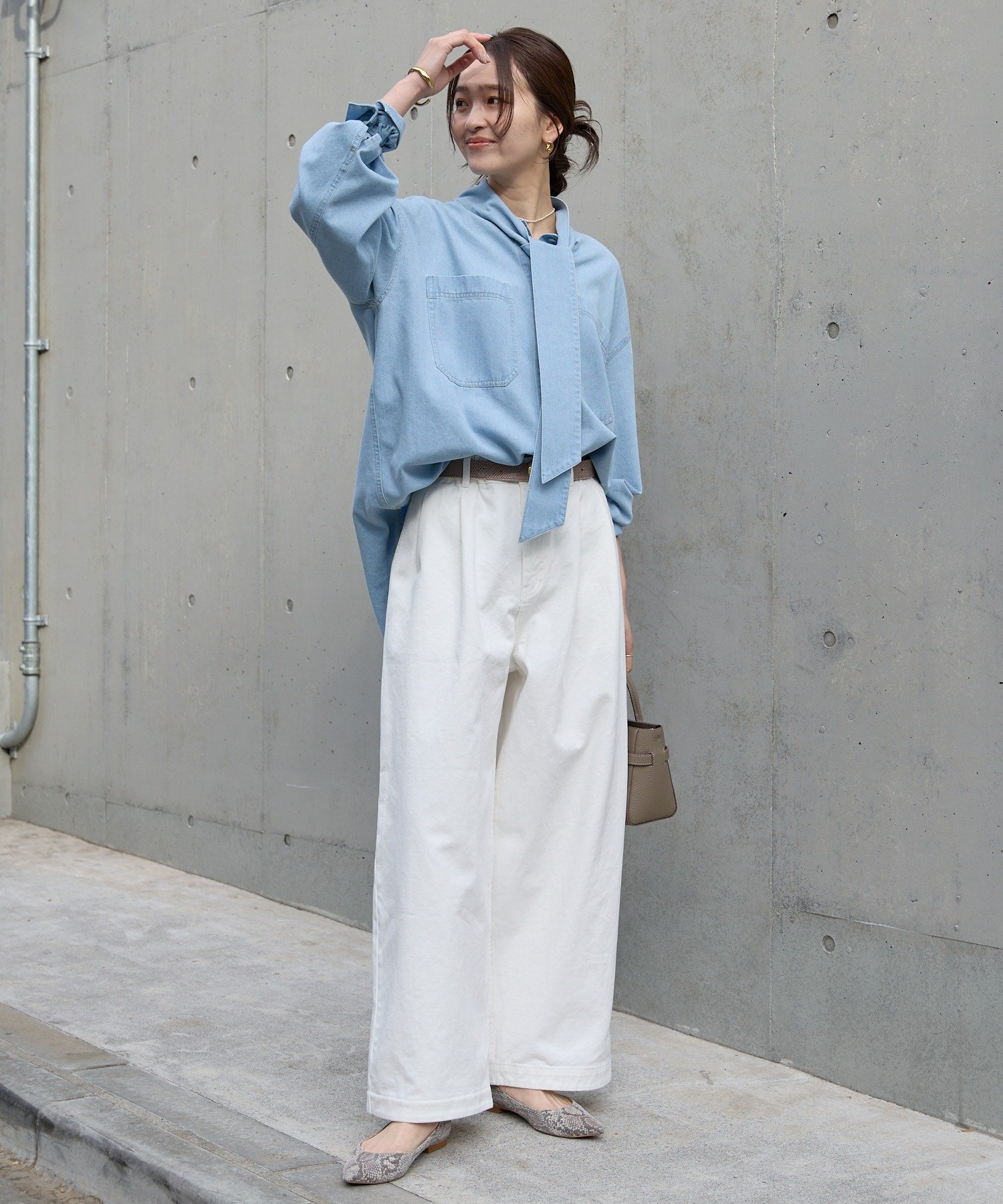 RIVE DROITE｜【新色追加/抜け感】デニムボウタイシャツ | Rakuten