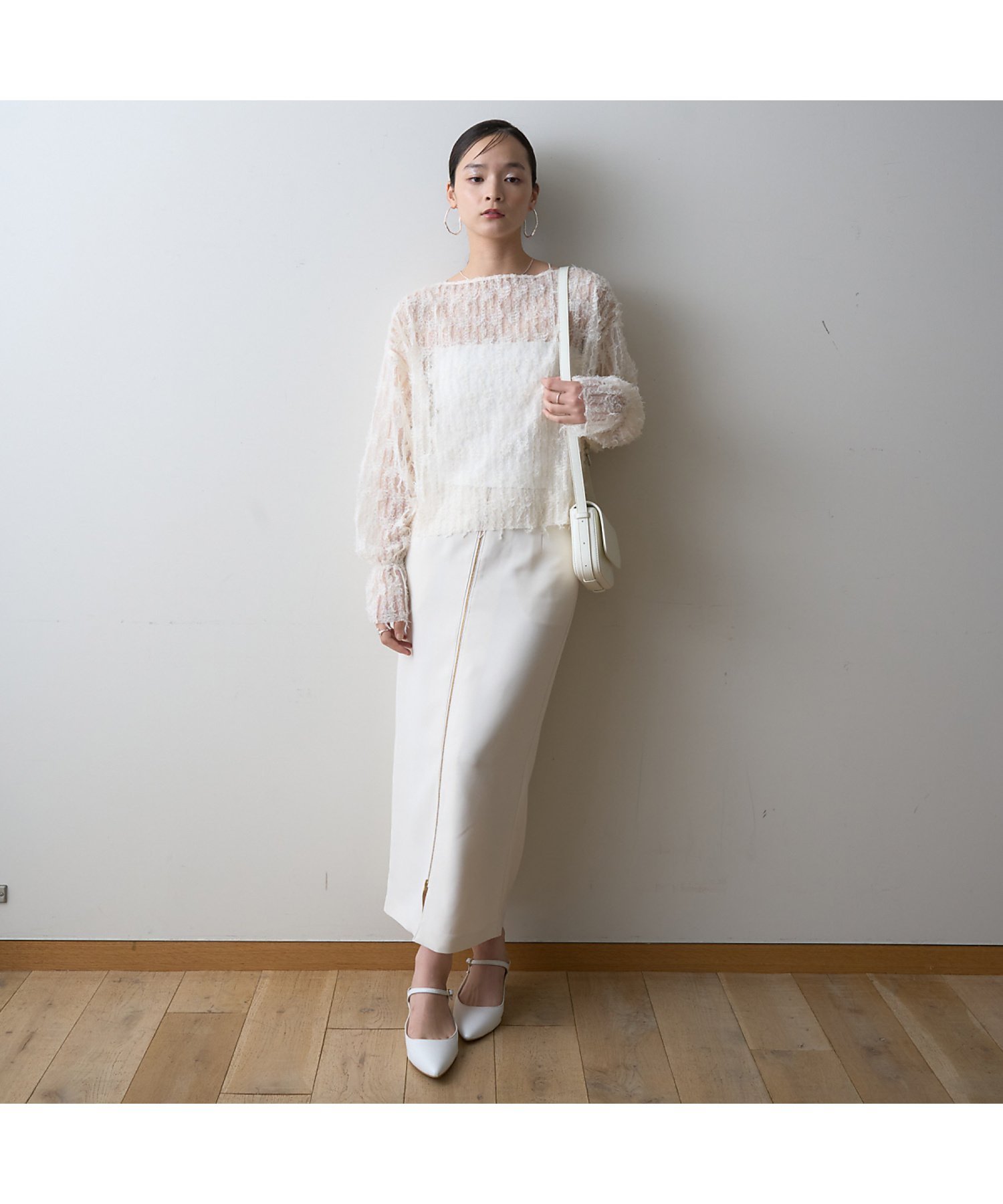 Rouge vif la cle｜【一部店舗限定】フェザーチュールブラウス