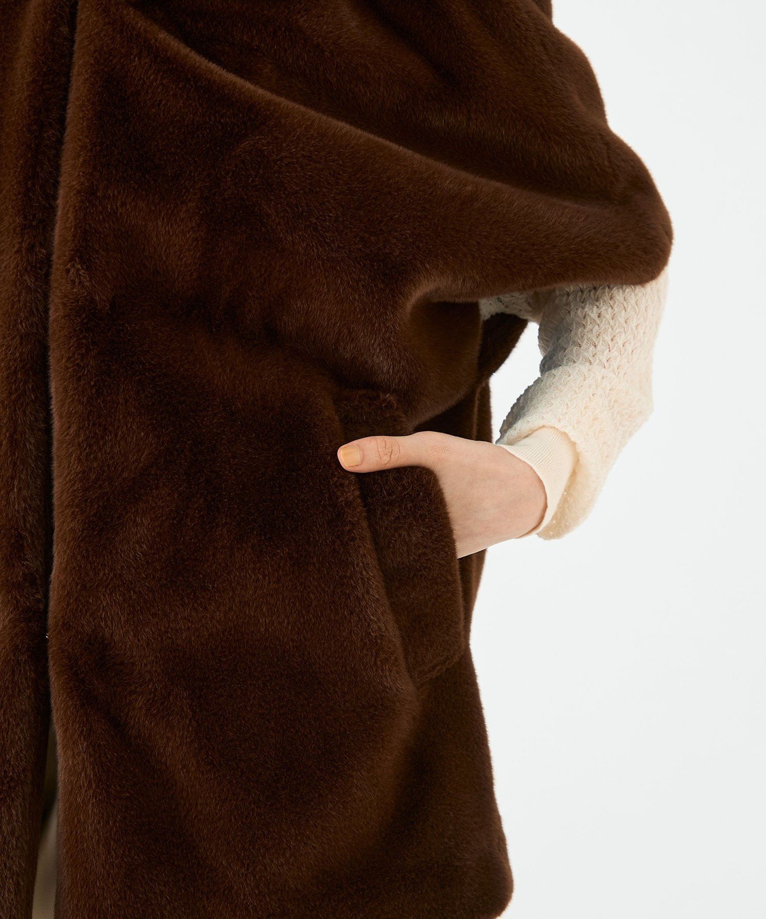 TOMORROWLAND｜スムースファー フーディーポンチョ | Rakuten Fashion