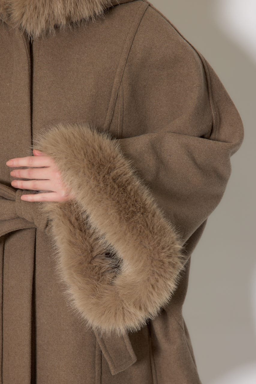 rienda｜ウールMIXフードポンチョコート | Rakuten Fashion(楽天