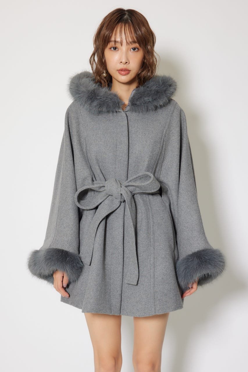 rienda｜ウールMIXフードポンチョコート | Rakuten Fashion(楽天