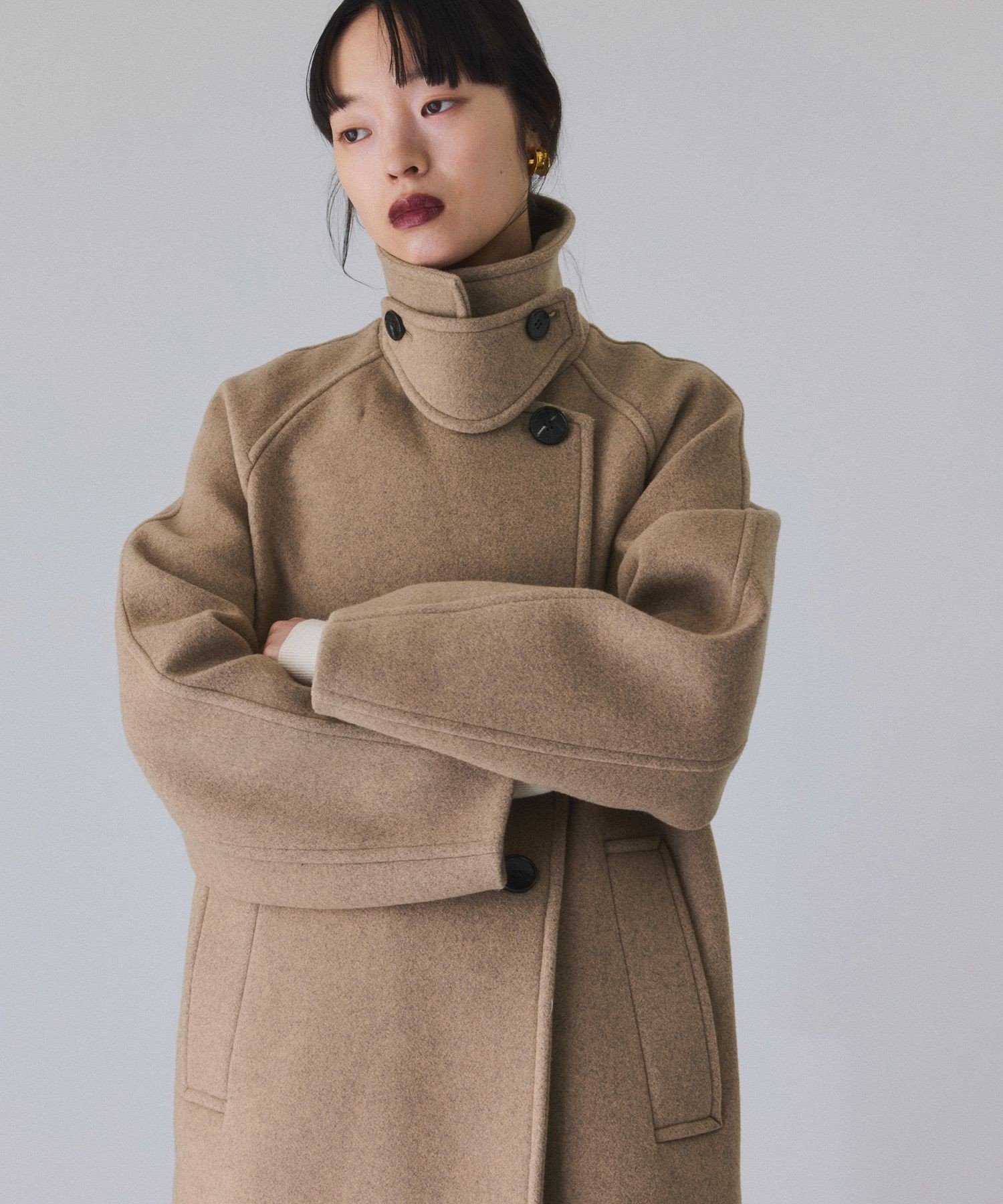 ADAM ET ROPE'｜ウールボンディングミドルコート | Rakuten Fashion